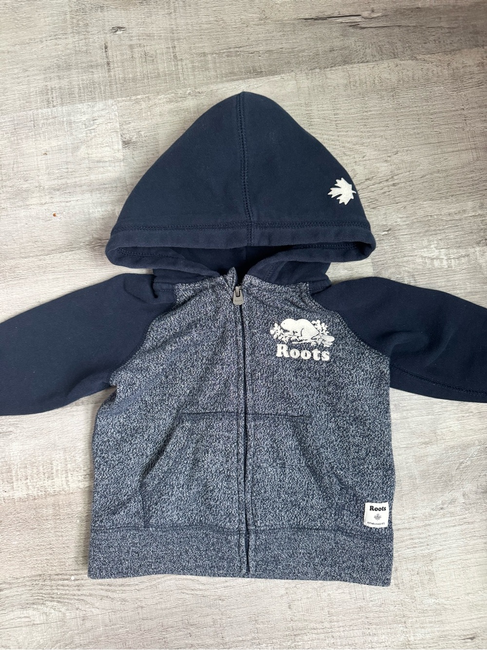 Roots Kids Navy Zip-Up Hoodie 12-18m